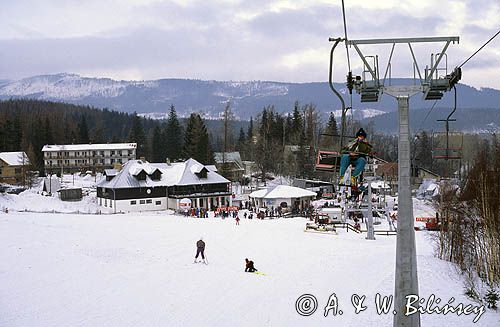 Szklarska Poręba panorama, wyciąg, kolej linowa