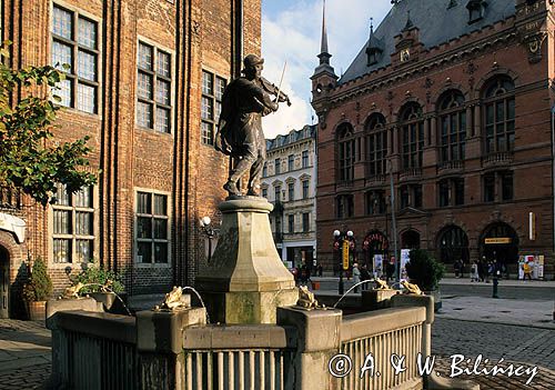 Toruń, fontanna flisaka