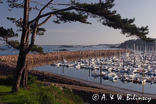 port jachtowy w Trebeurden, Bretania, Wybrzeże Czerwonego Granitu, Cote de Granit Rose, Francja