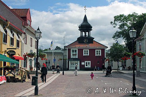 Trosa, rynek i ratusz, Szkiery Szwedzkie, Wybrzeże Szwedzkie, Szwecja