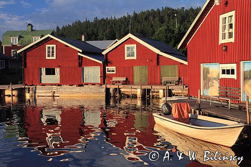 wioska rybacka na wyspie Trysunda, Szwecja, Zatoka Botnicka
