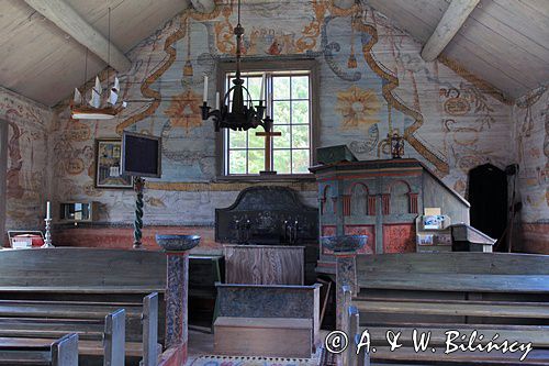 Wnętrze kaplicy na Trysundzie. Interior of the Trysunda church. fot A&W Bilińscy