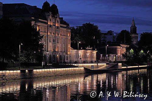 Turku nocą, szkiery Turku, Finlandia Turku at night, Turku Archipelago, Finland