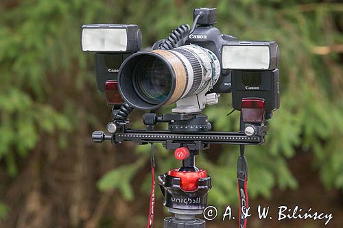Uniqball UBH45XC z X-Cross Clamp oraz Gimbal Bridge 250 i Hot Shoe Adapter, głowica do statywu fotograficznego