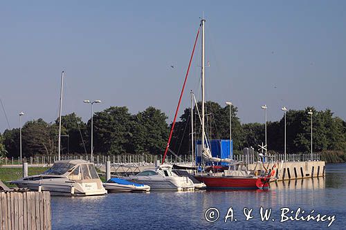 port jachtowy w Uostadvaris, rzeka Niemen, Park Regionalny Delty Niemna, Litwa