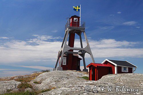 Latarnia morska Vaderorarna, Väderöarna, Szwecja Zachodnia, Skagerrak, Västra Götaland