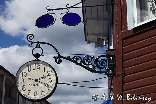 szyldy optyka i zegarmistrza, Valdemarsvik, Szwecja