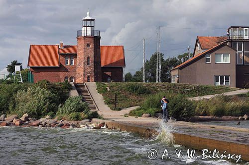 przylądek Vente, latarnia morska i stacja ornitologiczna, Zalew Kuroński, Ujście Niemna, Litwa Cape Vente, lighthouse, Curonian Lagoon, Neringa, Lithuania
