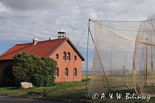 przylądek Vente, latarnia morska i stacja ornitologiczna, Zalew Kuroński, Ujście Niemna, Litwa Cape Vente, lighthouse, Curonian Lagoon, Neringa, Lithuania