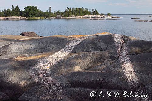 Langskar koło wyspy Villosan, Archipelag Arholma, szkiery koło Sztokholmu, Szwecja Langskar Island near Villosan Island, Arholma Archipelago, Stockholm skierries, Stockholm Archipelago, Sweden