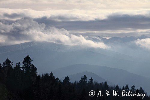 Bieszczady, widok z punktu widokowego na Otrycie