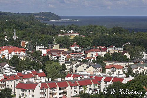 Widok na Władysławowo i przylądek Rozewie z wieży Rybaka we Władysławowie
