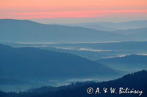 o świcie na Połoninie Wetlińskiej, Bieszczady