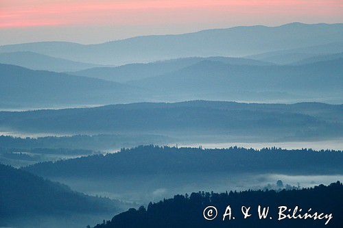 o świcie na Połoninie Wetlińskiej, Bieszczady