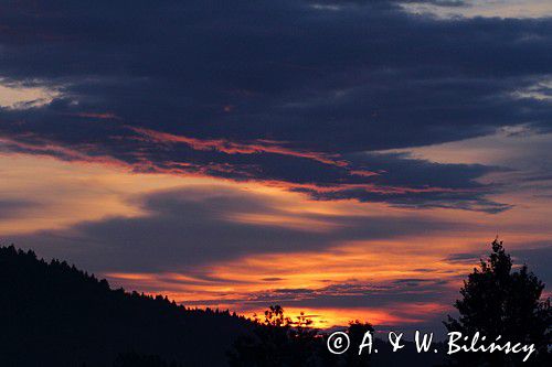 zachód słońca nad żukowem, Bieszczady