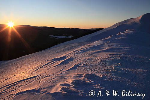 zachód słońca na Połoninie Caryńskiej, Bieszczady