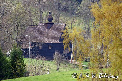 Zabytkowa cerkiew drewniana, kościółek drewniany, żłobek, Bieszczady