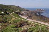 Zatoka i Fort Clonque, wyspa Alderney, Channel Islands, Anglia, Wyspy Normandzkie, Kanał La Manche