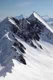 pejzaż Alp, ośrodek narciarski Courmayeur, Włochy, widok z Cresta D'Arp