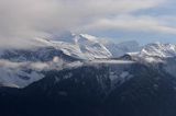 panorama Alpy Francuskie, Rhone Alps, Górna Sabaudia, La Haute Savoie, Le Grand Massif, widok z wioski Samoens