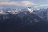 panorama Alpy Francuskie, Rhone Alps, Górna Sabaudia, La Haute Savoie, Le Grand Massif, widok z wioski Samoens