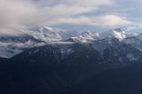 panorama Alpy Francuskie, Rhone Alps, Górna Sabaudia, La Haute Savoie, Le Grand Massif, widok z wioski Samoens