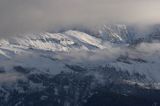 panorama Alpy Francuskie, Rhone Alps, Górna Sabaudia, La Haute Savoie, widok z wioski Samoens