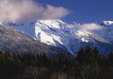 Alpy francuskie spowite chmurami, Le Grenier de Commune, Górna Sabaudia, LE Haute Savoie