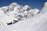 pejzaż Alp, ośrodek narciarski La Thuile, Włochy