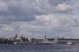 Amsterdam centrum, panorama z kanału koło Mariny Sixhaven, Holandia