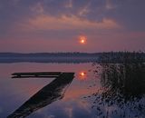 Zachód słońca nad jeziorem Bełdany, Mazuski Park Krajobrazowy, Polska