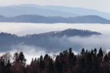 widok z Jaworników na Besidę, Ostre i Otryt, Bieszczady