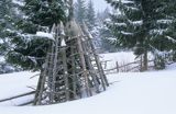 Beskid Sądecki, zima, ostrewki, zamieć