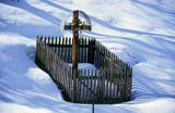 Beskid Sądecki, zima, Wierchomla, krzyż przydrożny