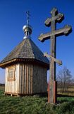 Białowieża skansen, kaplica i krzyż przydrożny