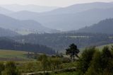 Bieszczady, panorama gór, widok znad Lutowisk