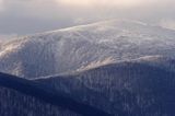 zimowe Bieszczady, widok z Tarnicy na Rawki, Bieszczady