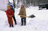 Dzieciaki zimą w Bieszczadach, Bieszczady, Polska