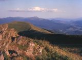 na Połoninie Caryńskiej, w dali Tarnica i Szeroki Wierch, Bieszczady