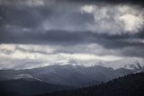 Widok na góry i połoniny z Lutowisk, Bieszczady