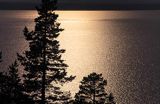 morze o zachodzie słońca, widok z Bjuroklubb, Szwecja, Zatoka Botnicka
