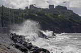 port Hammerhavn i zamek Hammerhus na Bornholmie, Dania