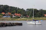 wybrzeże przy porcie w Listed, Bornholm, Dania