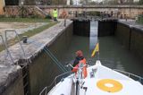 śluza Buzet sur Baise, Canal de Garonne, Gaskonia, Francja, penichette