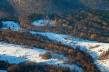 Zima, lasy, widok z Caryńskiej, Bieszczady