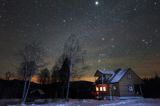 nocny pejzaż, Dolistowie, plener Bieszczady dniem i nocą, 31.01-2.02.2014