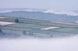mgły o poranku, widok z Łysej Góry koło wsi Dydnia, Pogórze Dynowskie