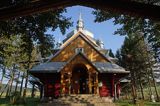 Gładyszów zabytkowa cerkiew drewniana na planie krzyża, Beskid Niski