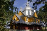 Gładyszów zabytkowa cerkiew drewniana na planie krzyża, Beskid Niski