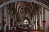 Górowowo Iławeckie, neogotycki kościół św. Serca Jezusowego, Warmia, wnętrze kościoła